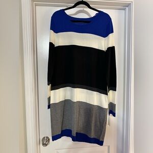 Eliza J Cobalt Striped Sweaterdress